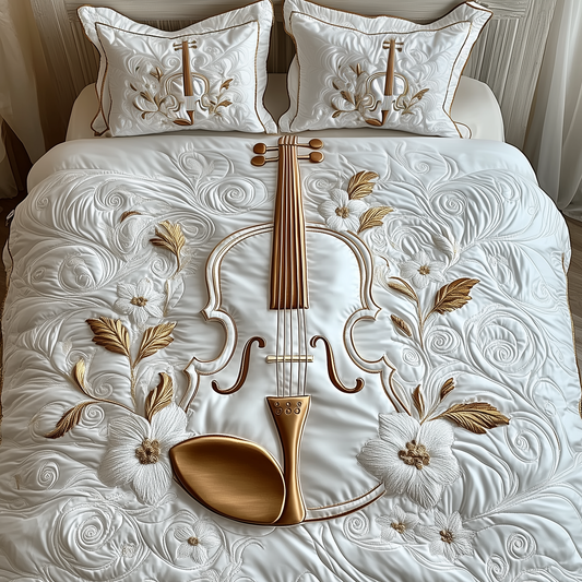 Elegant Violin 3-Piece Quilted Bedding Set GFTOTP1552