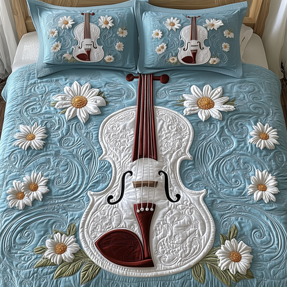 Elegant Violin 3-Piece Quilted Bedding Set GFTOTP1556