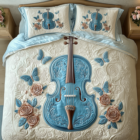 Elegant Violin 3-Piece Quilted Bedding Set GFTOTP1557