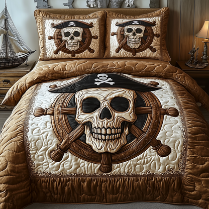 Pirate Skull 3-Piece Quilted Bedding Set GFTOTP1722