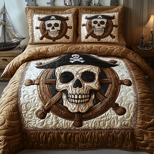 Pirate Skull 3-Piece Quilted Bedding Set GFTOTP1722