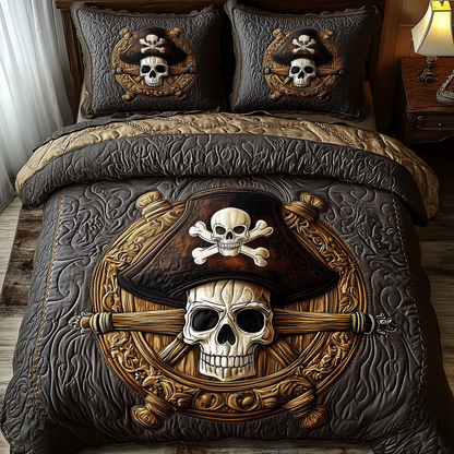 Pirate Skull 3-Piece Quilted Bedding Set GFTOTP1724