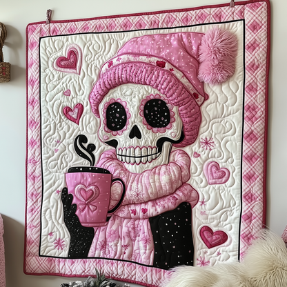 Pinky Valentine Skull Quilted Blanket GFTOTP1830