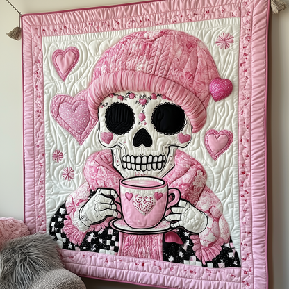 Pinky Valentine Skull Quilted Blanket GFTOTP1831