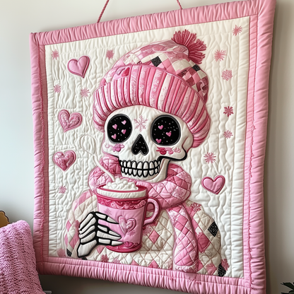 Pinky Valentine Skull Quilted Blanket GFTOTP1832