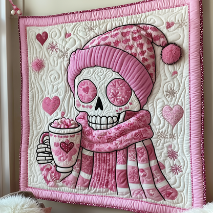 Pinky Valentine Skull Quilted Blanket GFTOTP1833