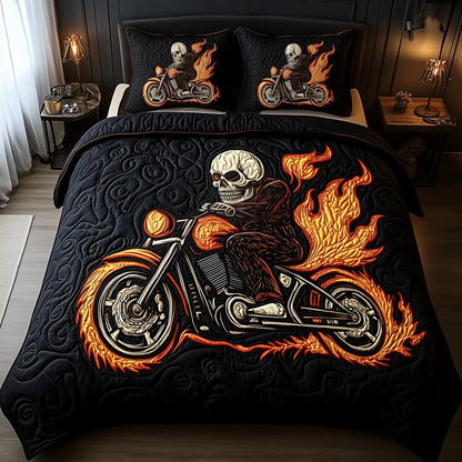 Skull Rider 3-Piece Quilted Bedding Set GFTOTP1842