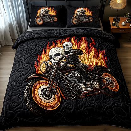 Skull Rider 3-Piece Quilted Bedding Set GFTOTP1843