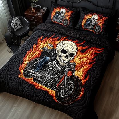 Skull Rider 3-Piece Quilted Bedding Set GFTOTP1846