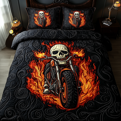 Skull Rider 3-Piece Quilted Bedding Set GFTOTP1847