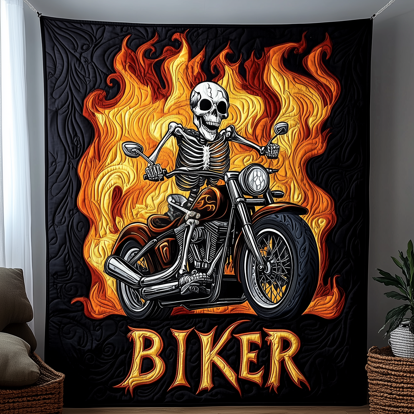 Skull Rider Quilted Blanket GFTOTP1851