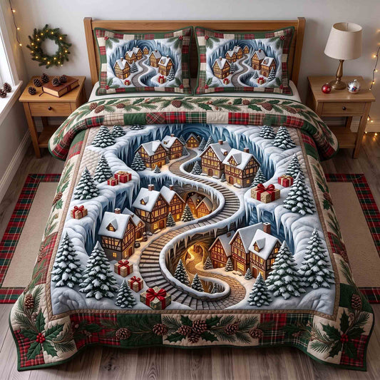 Holiday Village 3-Piece Quilted Bedding Set GFTOTP21195