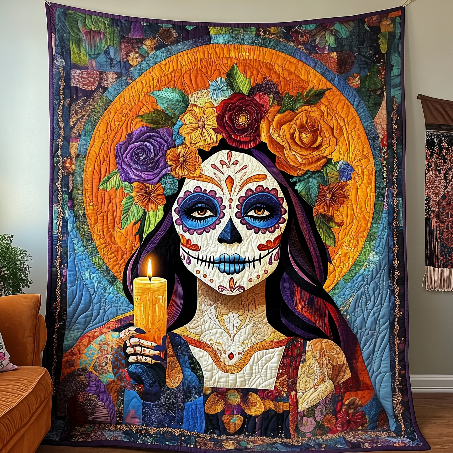 Day Of The Dead Quilted Blanket GFTOTP2128