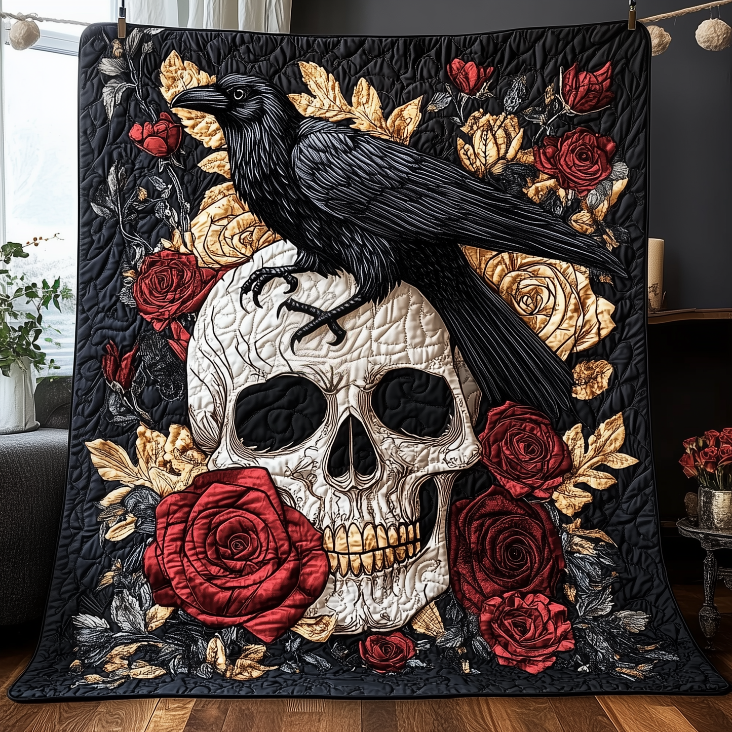 The Raven Dark Requiem Quilted Blanket GFTOTP2315