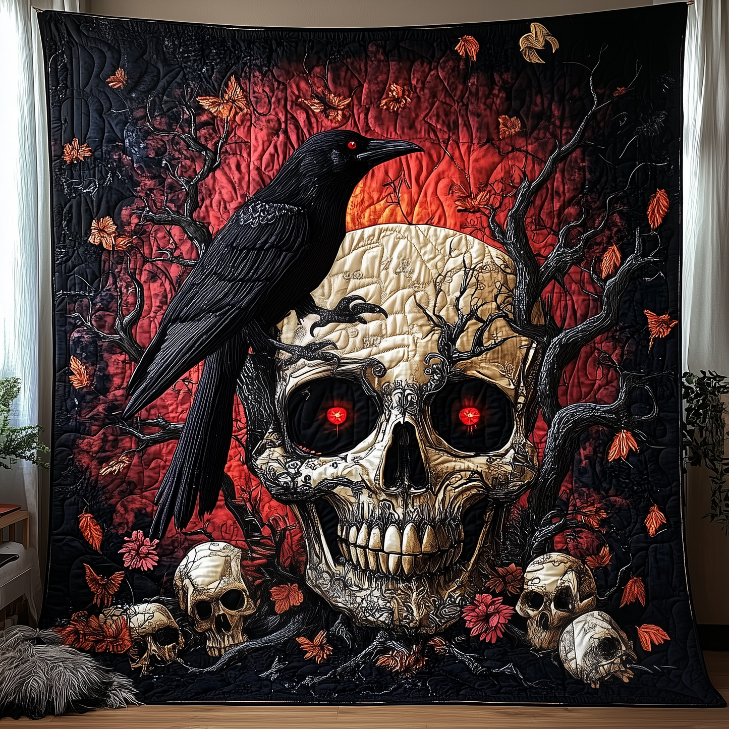 The Raven Dark Requiem Quilted Blanket GFTOTP2317