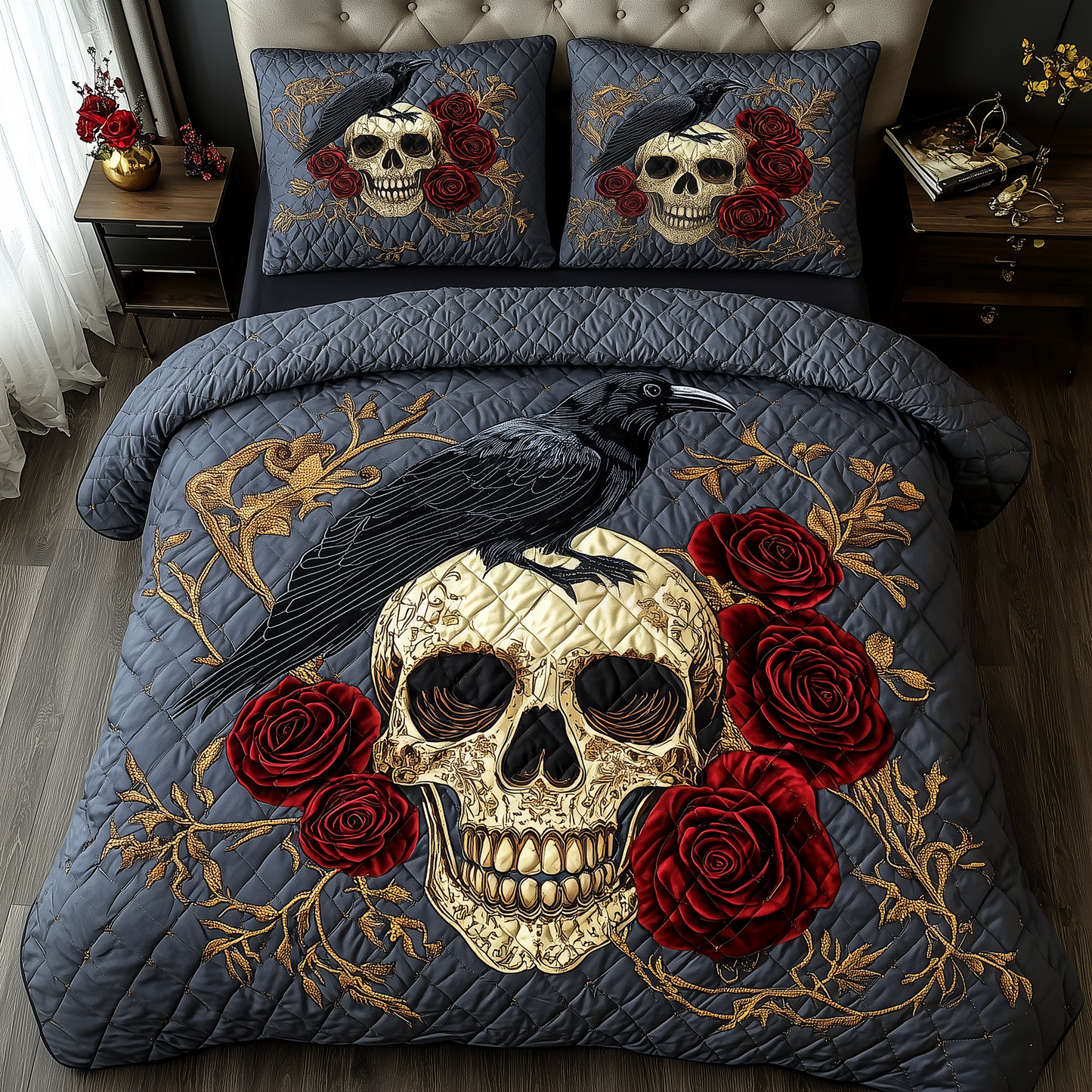 The Raven Dark Requiem 3-Piece Quilted Bedding Set GFTOTP2331