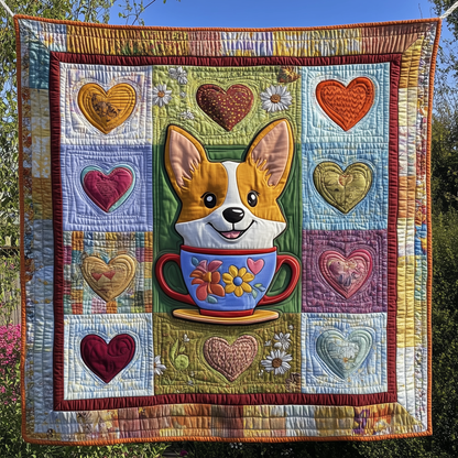 A Cup Of Corgi Quilted Blanket GFTOTP2473