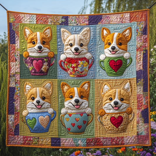 A Cup Of Corgi Quilted Blanket GFTOTP2475