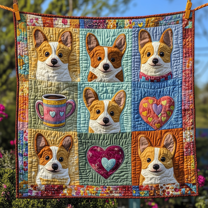 A Cup Of Corgi Quilted Blanket GFTOTP2480