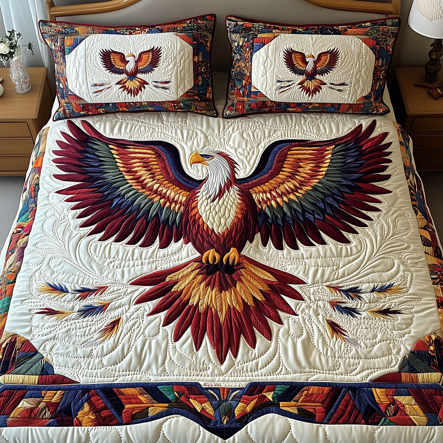 Majestic Eagle 3-Piece Quilted Bedding Set GFTOTP2752