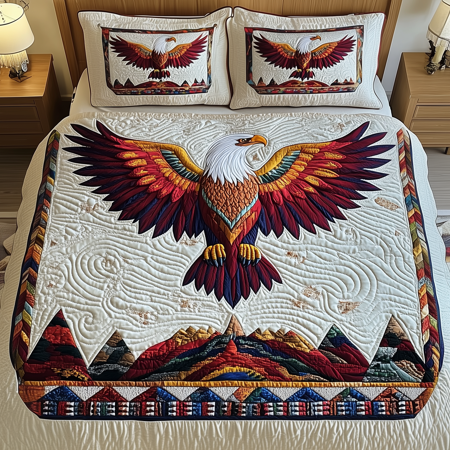 Majestic Eagle 3-Piece Quilted Bedding Set GFTOTP2756