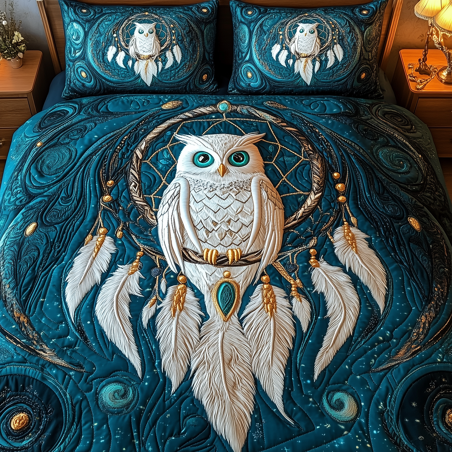 Dreaming Owl 3-Piece Quilted Bedding Set GFTOTP2764