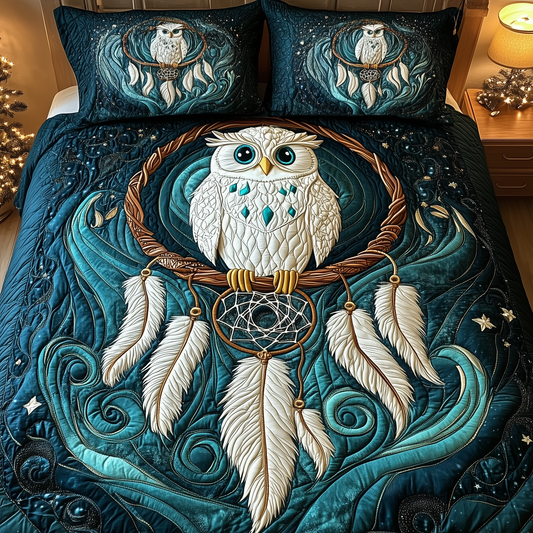 Dreaming Owl 3-Piece Quilted Bedding Set GFTOTP2765