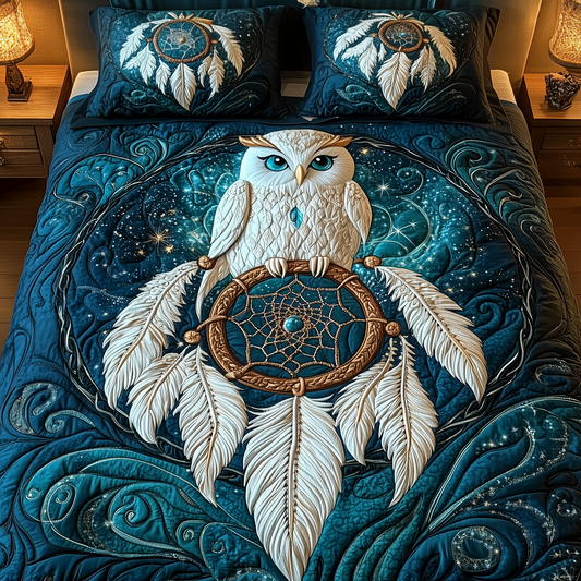 Dreaming Owl 3-Piece Quilted Bedding Set GFTOTP2768