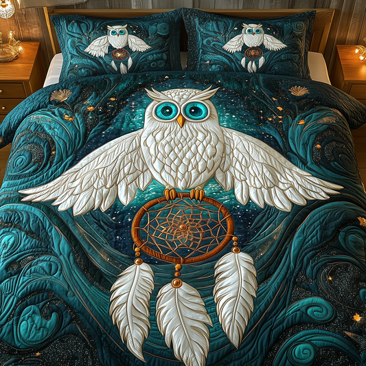 Dreaming Owl 3-Piece Quilted Bedding Set GFTOTP2769