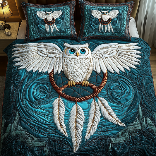 Dreaming Owl 3-Piece Quilted Bedding Set GFTOTP2770