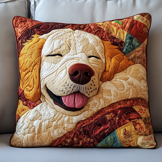 Sleepy Golden Retriever Quilted Pillow Case GFTOTP2805