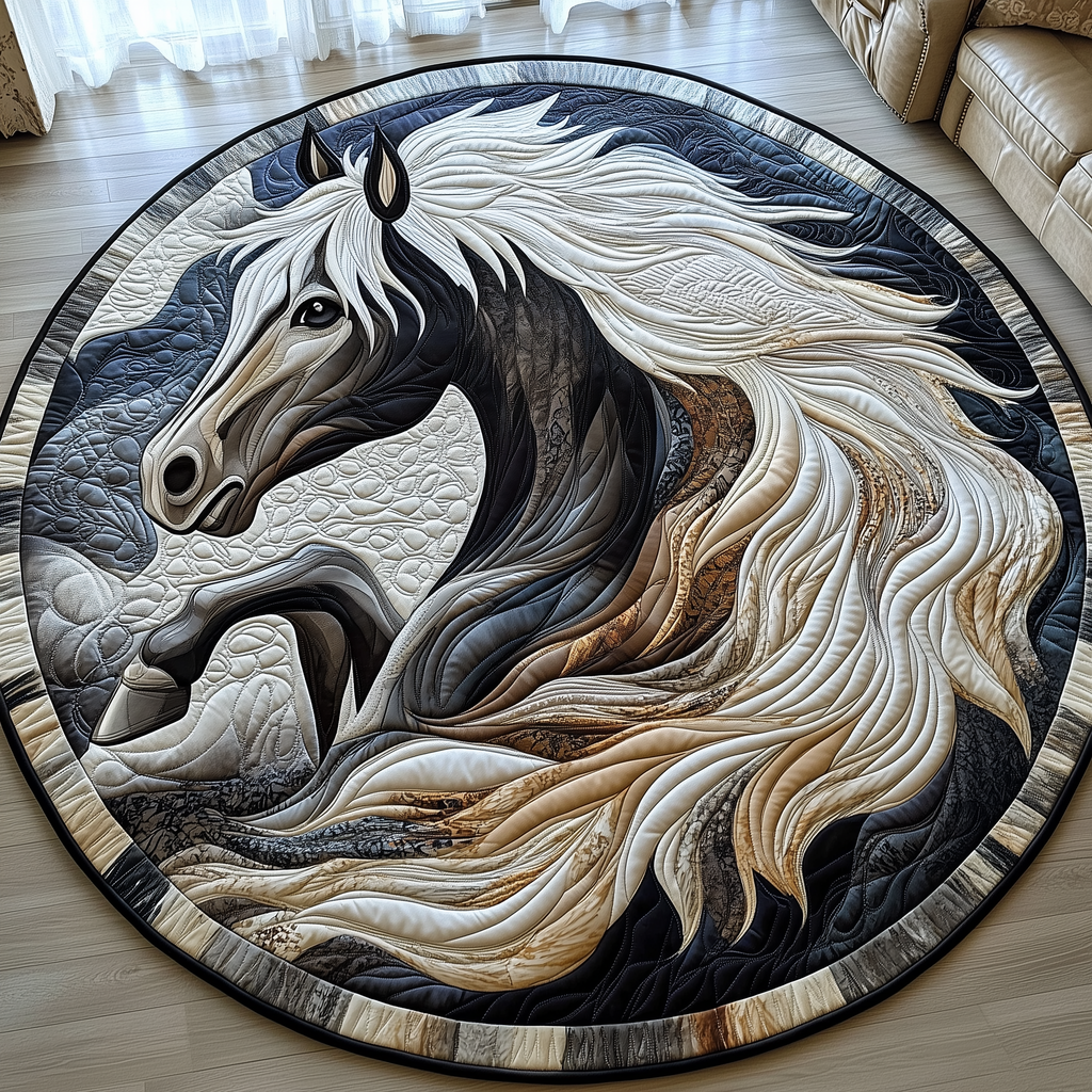 Majestic Horse Quilted Round Mat  GFTOTP2889