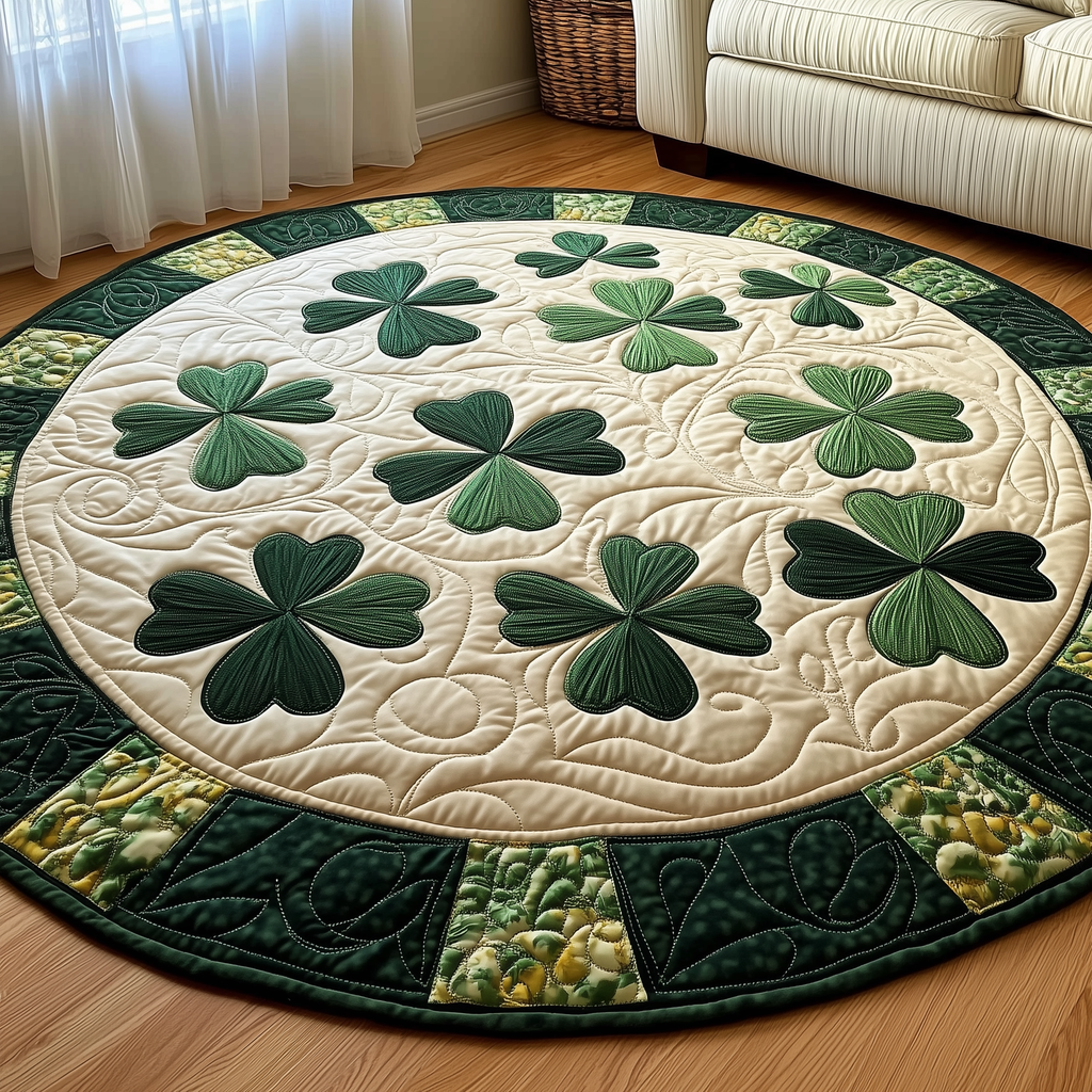 Irish Shamrock Quilted Round Mat  GFTOTP2899