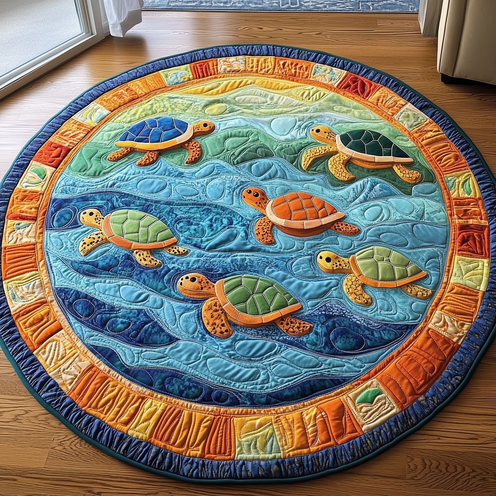 Turtle Haven Quilted Round Mat GFTOTP2909