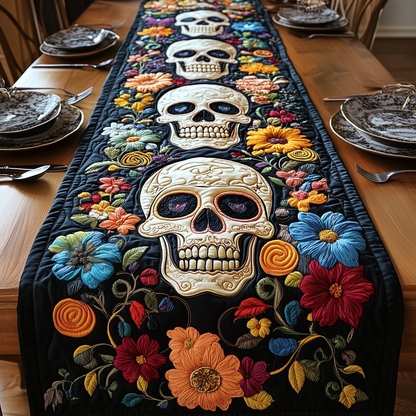 Floral Skull Quilted Table Runner GFTOTP2966