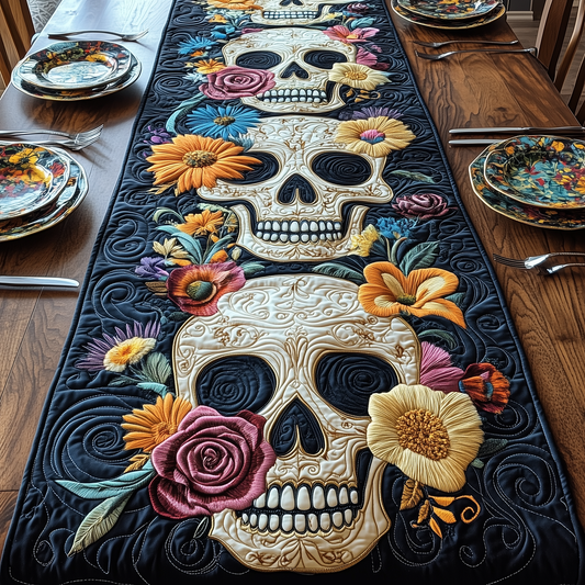 Floral Skull Quilted Table Runner GFTOTP2967