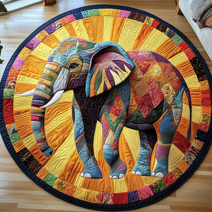 Sunshine Elephant Quilted Round Mat GFTOTP3012