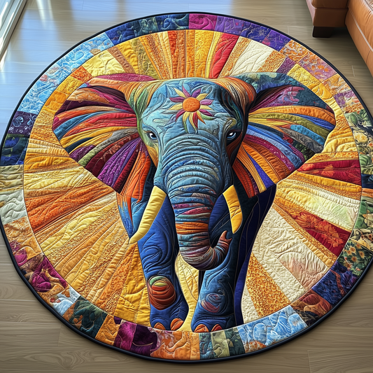 Sunshine Elephant Quilted Round Mat GFTOTP3013