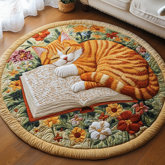 Sleepy Cat Quilted Round Mat GFTOTP3031