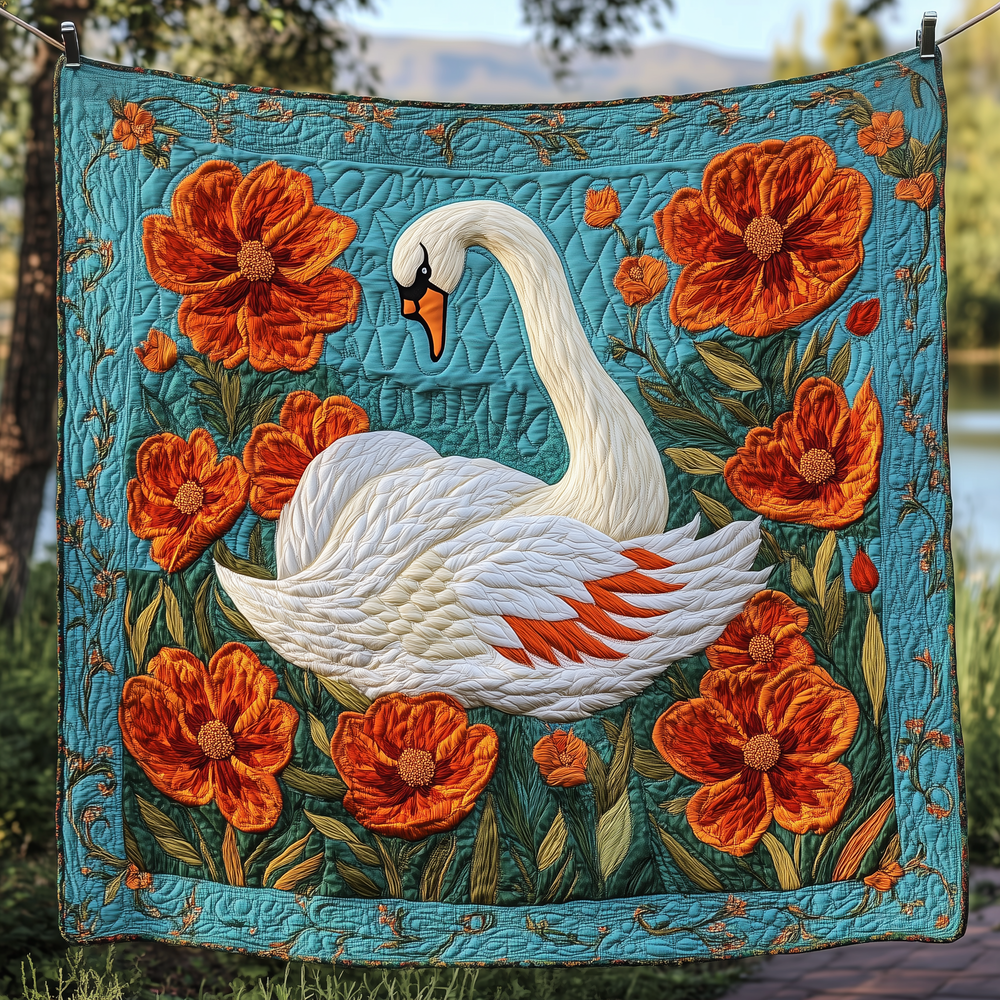 Ethereal Swan Quilted Blanket GFTOTP3066