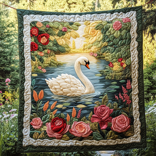 Ethereal Swan Quilted Blanket GFTOTP3067