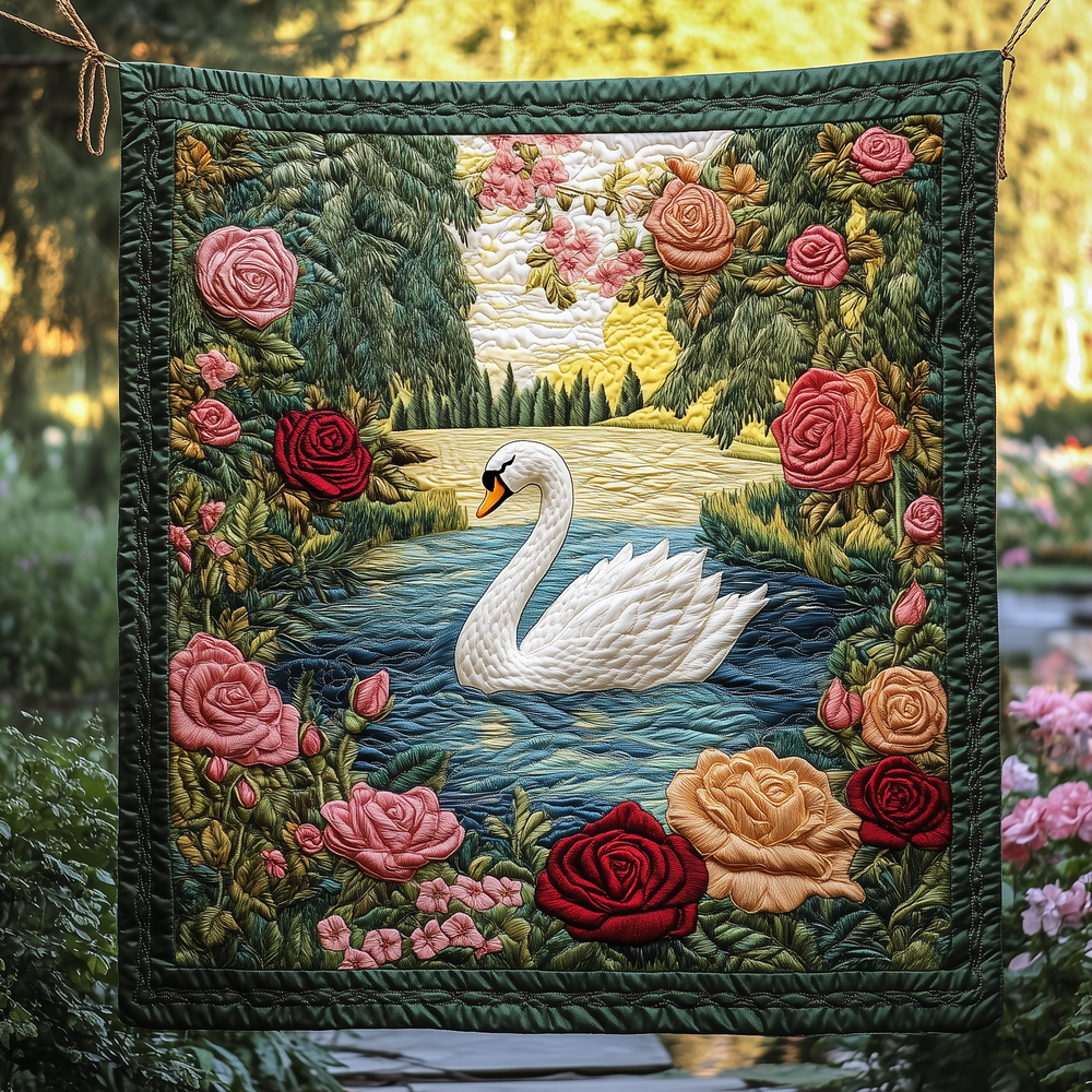 Ethereal Swan Quilted Blanket GFTOTP3068