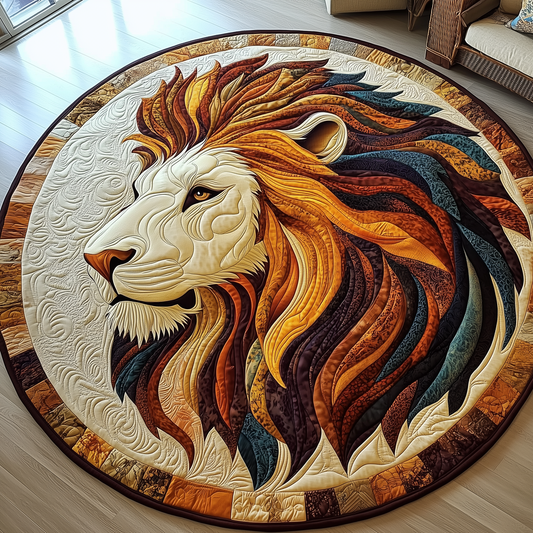 Majestic Lion Quilted Round Mat GFTOTP3074