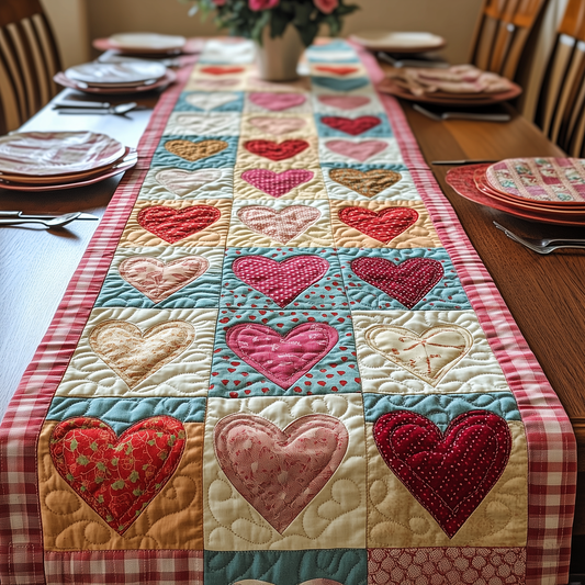 Vintage Heart Quilted Table Runner GFTOTP3137