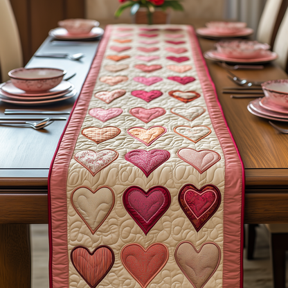 Vintage Heart Quilted Table Runner GFTOTP3142