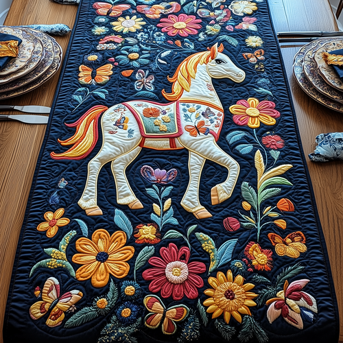 Festive Horse Quilted Table Runner GFTOTP3147