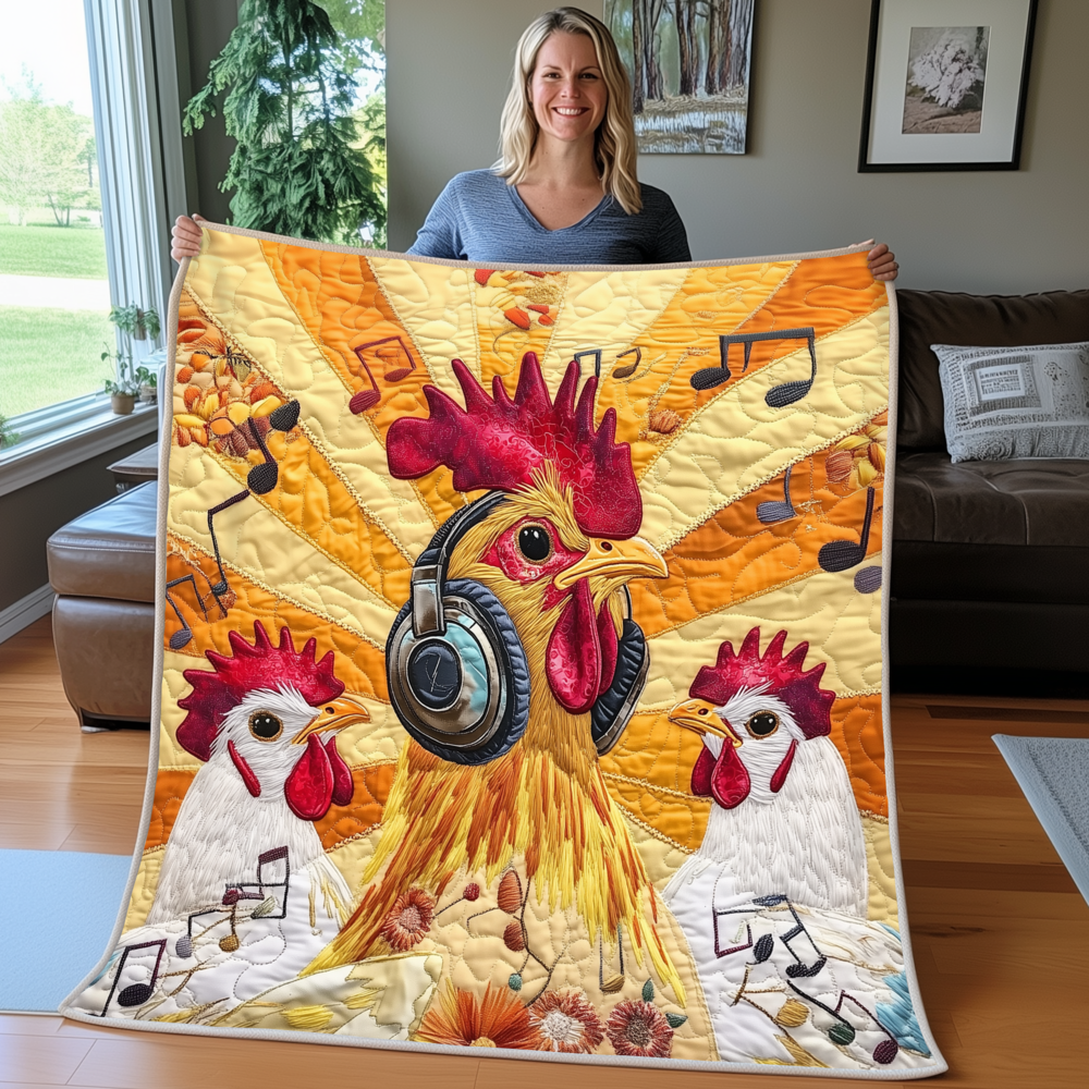 Groovy Chicken Harmony Quilted Blanket GFTOTP3169