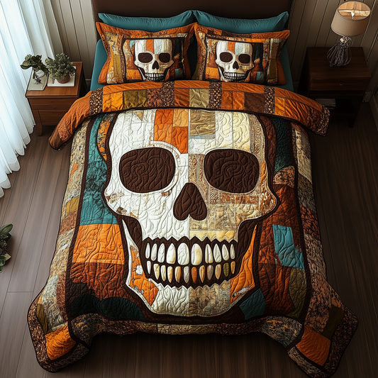 Vintage Skull 3-Piece Quilted Bedding Set GFTOTP3245