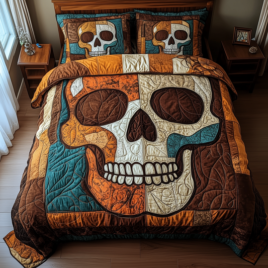 Vintage Skull 3-Piece Quilted Bedding Set GFTOTP3247