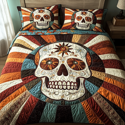 Sunshine Skull 3-Piece Quilted Bedding Set GFTOTP3249